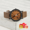 Moda kaki lienzo reloj de pulsera de estilo de madera de estilo Cestbella regalos especiales Watch